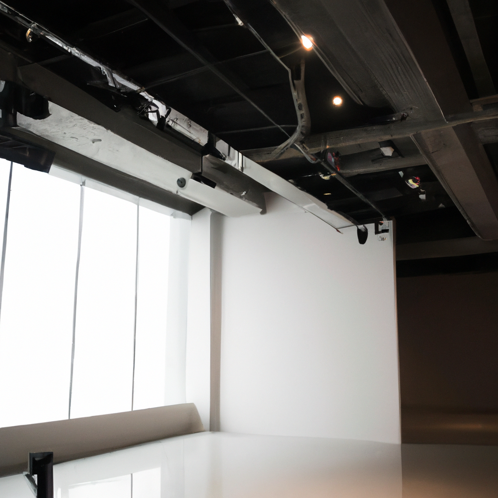 라이트폼 스튜디오 촬영 공간 전경, 사이클라마와 창광